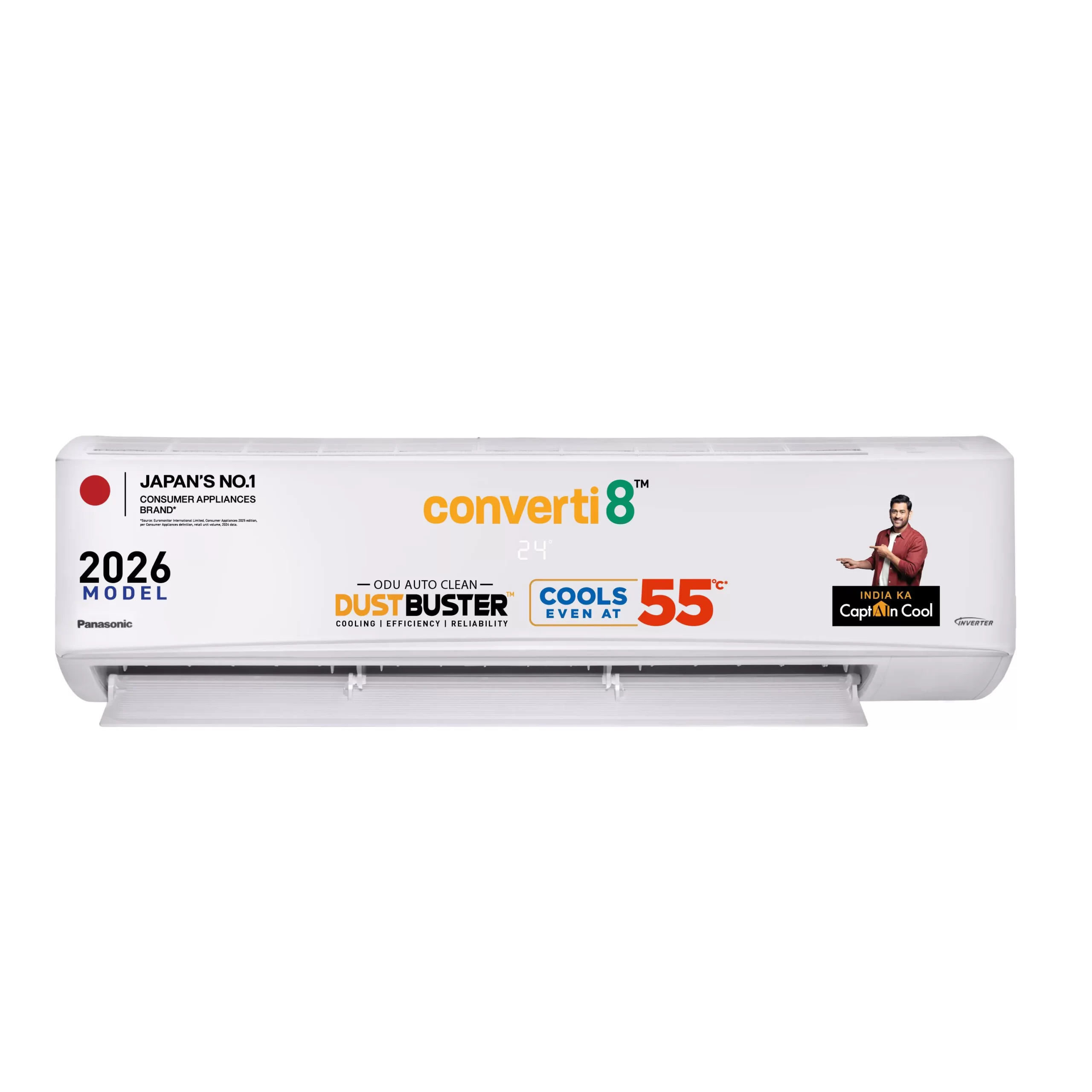 CU-RU18CKY Panasonic 1.5 Ton 3 Star Inverter Split AC (DusterBuster Technology, Auto Cool, Higher Airflow, 55°C Operation, Copper Condenser, 8in1 Convertible, 2-Way Swing, Powerful Mode, PM0.1 Filter, CS/CU-RU18CKY, 2026 Model, White) - Image 1