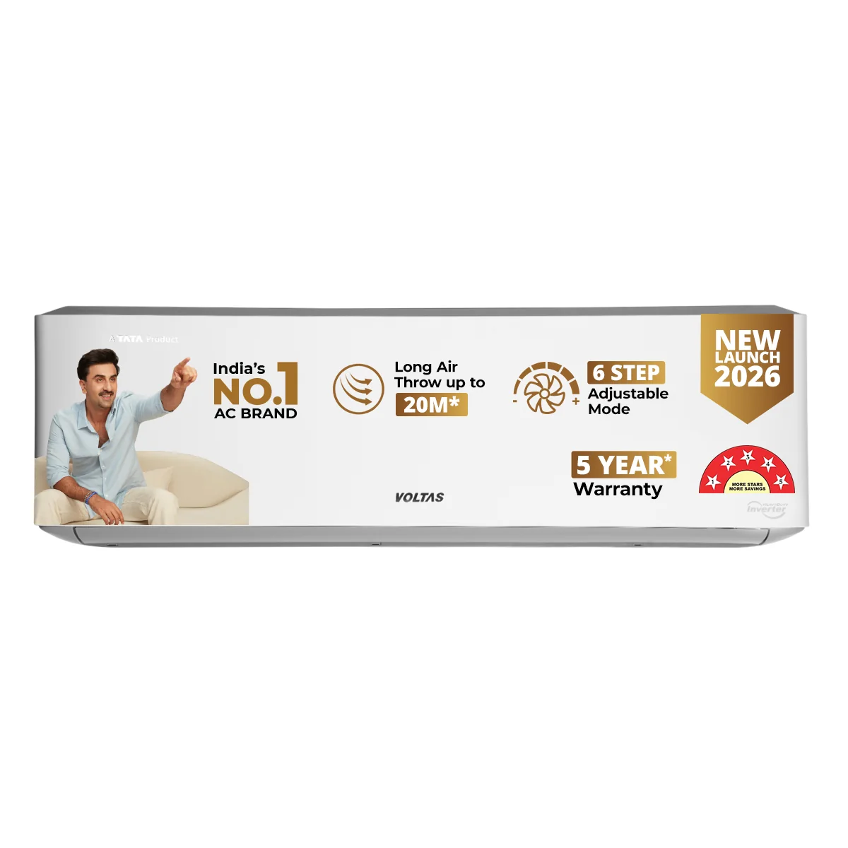 SAC 185INV LUXE Voltas Split Air Conditioner, 1.5 Ton, 5 Star - 185INV Venus Luxe - Image 1